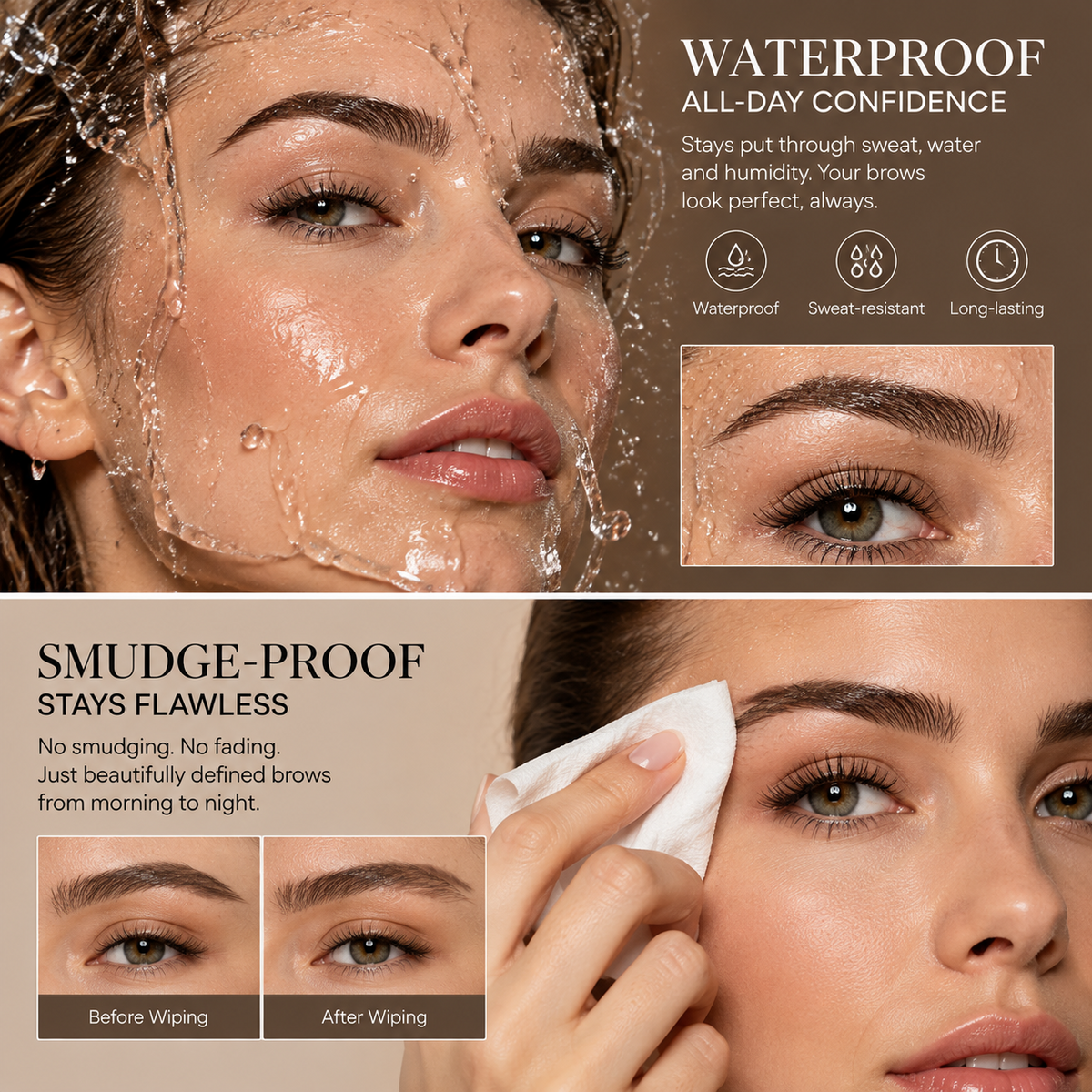 Dual-Ended Liquid Eyebrow Pen with Spiral Brush, Waterproof Brow Definer ✨