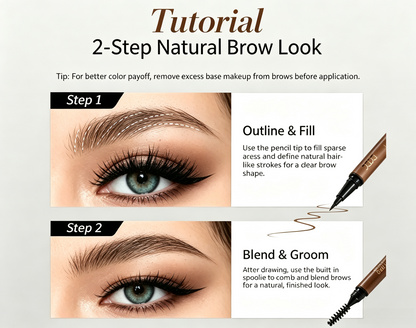 Dual-Ended Liquid Eyebrow Pen with Spiral Brush, Waterproof Brow Definer ✨