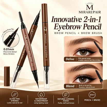 Dual-Ended Liquid Eyebrow Pen with Spiral Brush, Waterproof Brow Definer ✨